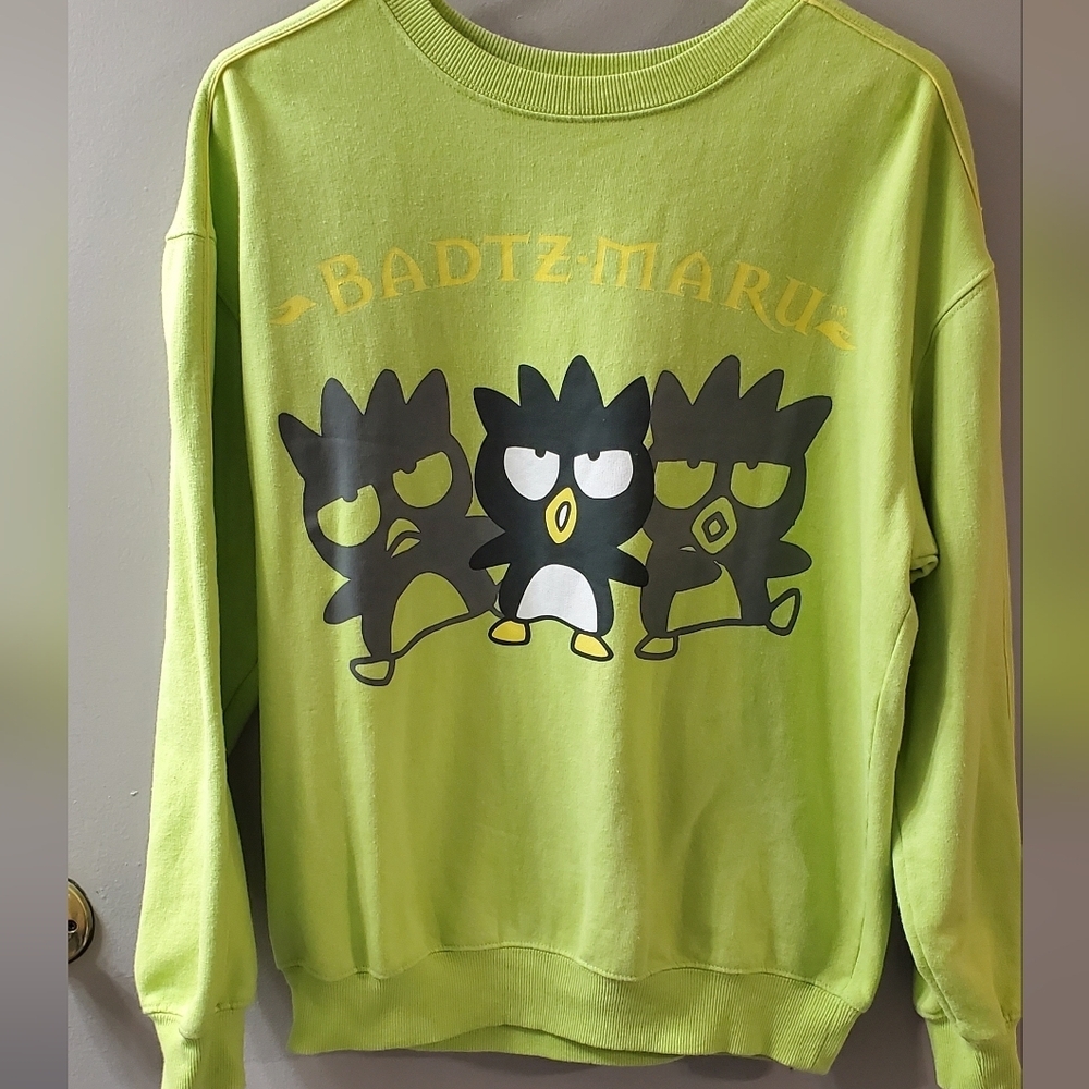 Bright Green Badtz-Maru Sweatshirt. Sz M
